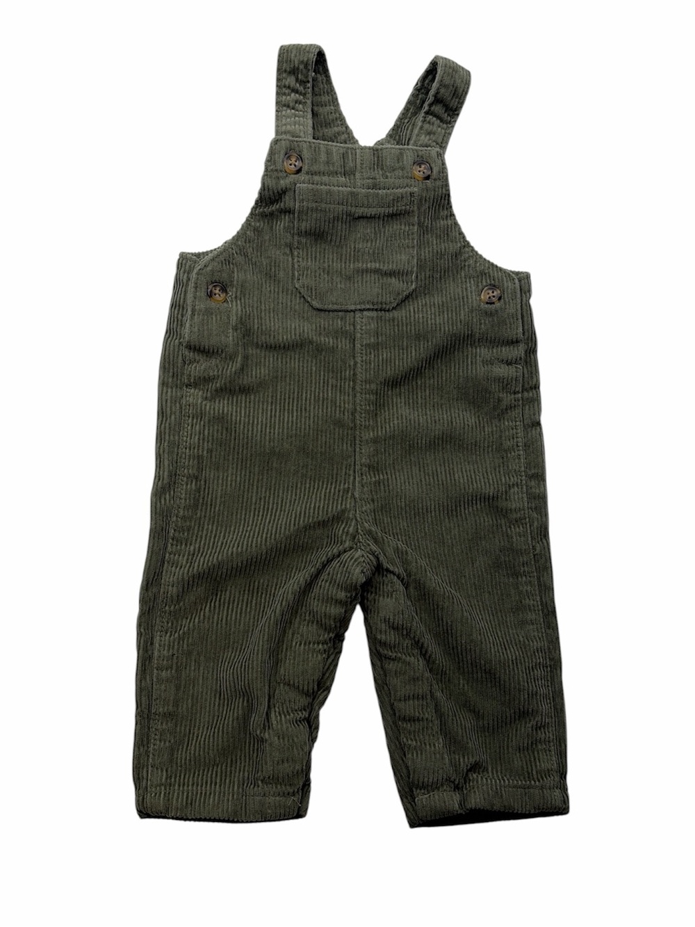 Carter's Baby Infant Olive Green Corduroy Dungarees Overalls Size 3-6 mo.